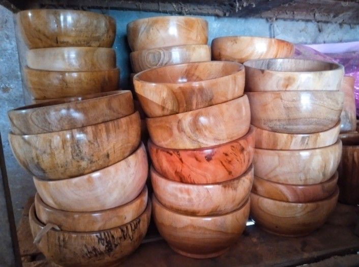 5 inch Handmade Durable Children Tableware Natural Eco Friendly wooden Baby Bowl