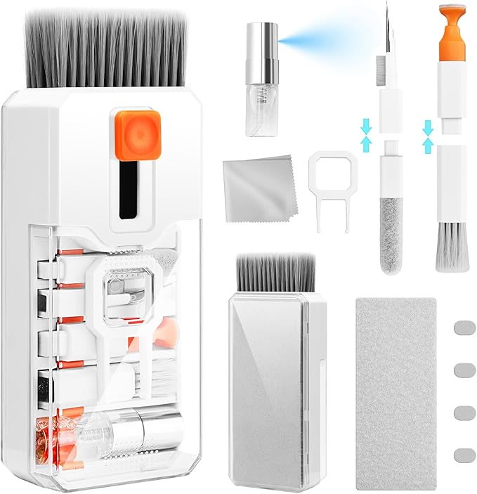 Keyboard Cleaning Kit Laptop Cleaner, All-in-1 Computer Screen Cleaning Brush Tool, Multi-Function PC Accessories Electronic Cleaner Kit Spray for iPhone iPad Macbook Earbud Camera Monitor with Patent