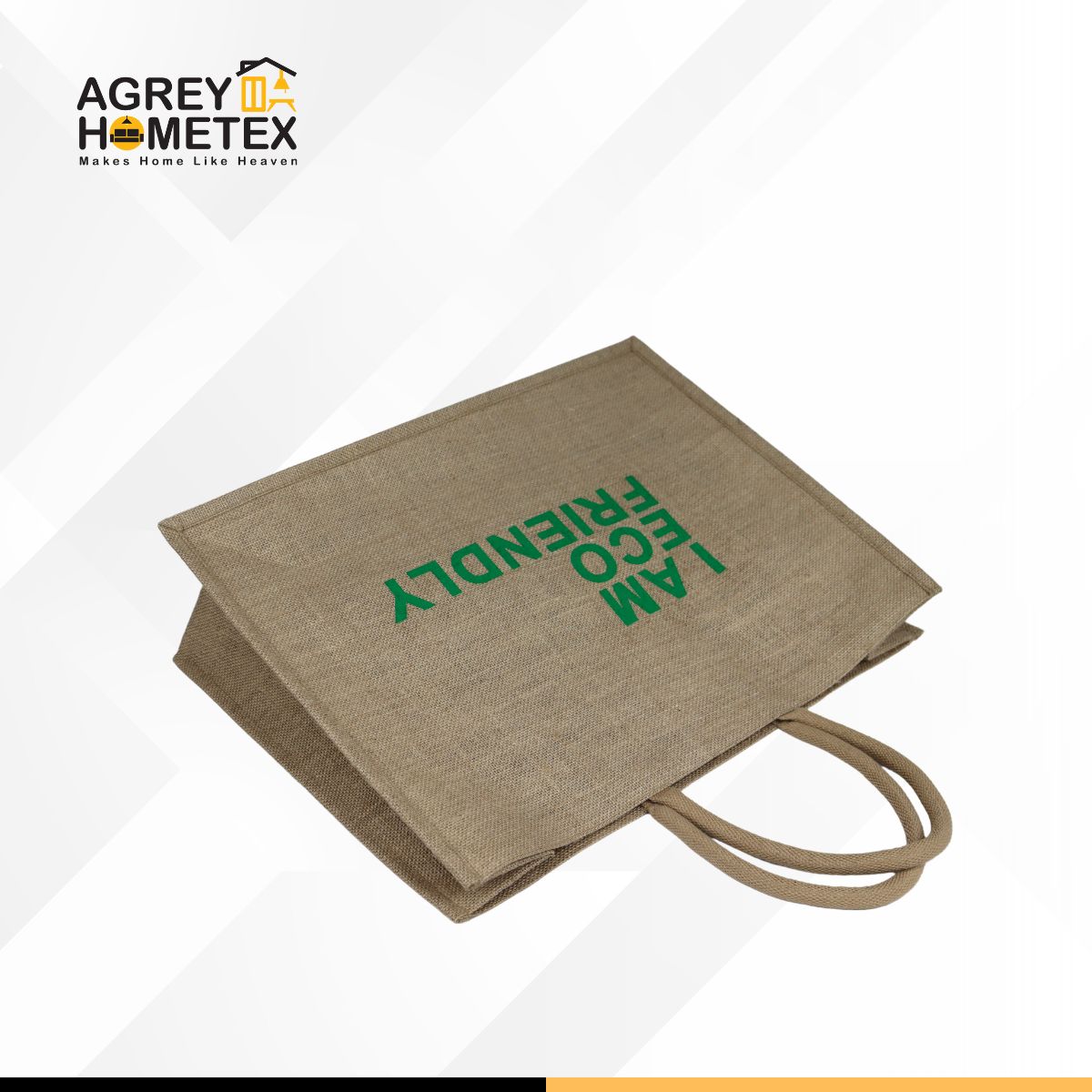 Jute Shopping/Tote Bag, Natural, (14"x18"x6"), I am eco Friendly